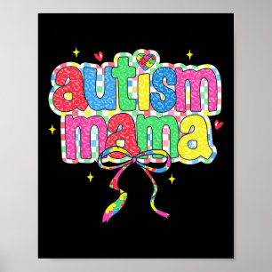 Póster Autismo controlado Mama Coquette Bow Autism Awaren