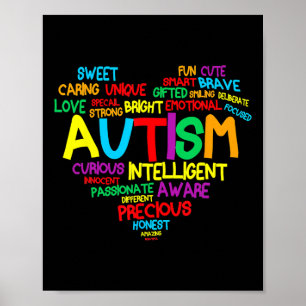 Póster Autismo Corazón Autismo Conciencia Orgulloso Autis