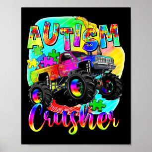 Póster Autismo Cruzado Monstruo Camión Mundo Autismo Conc
