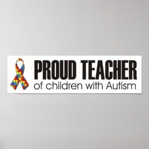 Póster autismo de parachoques 1 del profesor