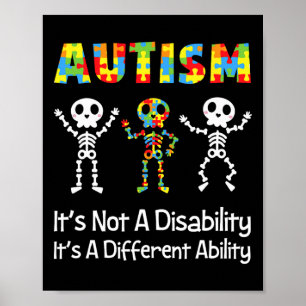Póster Autismo Diferente Habilidad Skeleton Neurodiver Sk