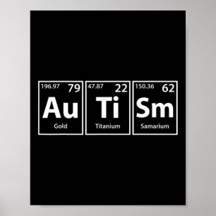 Póster Autismo divertido (au Ti Sm) Ortografía periódica