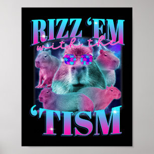 Póster Autismo Divertido Rizz Em Con El Tism Capybyra Mem