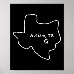 Póster Autismo en Texas Shirny Autism Shirny Autist graci