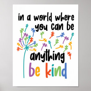 Póster Autismo En Un Mundo Donde Puedes Ser Algo Amable
