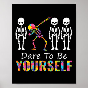 Póster Autismo es una patineta divertida de la habilidad 