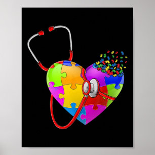 Póster Autismo gracioso Conciencia Enfermera Autismo Romp
