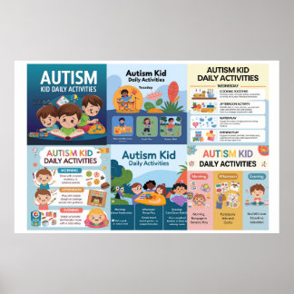 Póster autismo - gráfico de actividades diarias