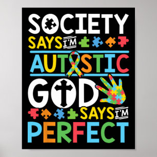Póster Autismo Hijo de Hija Sociedad de Dios dice que soy