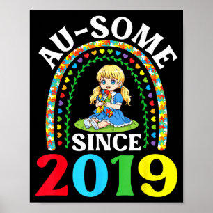 Póster Autismo Impresionante Asombroso Desde 2019 Concien