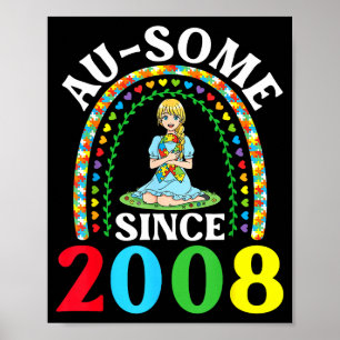 Póster Autismo Impresionante Genial Desde 2008 Feliz 18 C
