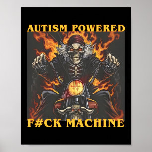 Póster Autismo impulsado por meme de esqueleto divertido 