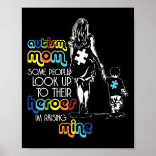 Póster Autismo Mamá Algunas Personas Miran Hacia Sus Héro