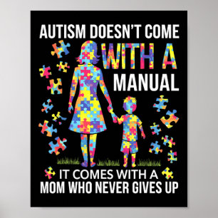 Póster Autismo: Mamá Apoya A Madres Fuertes