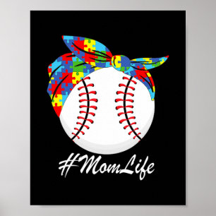 Póster Autismo Mamá Béisbol Desordenado Autismo Concienci