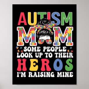 Póster Autismo Mamá Criando - Héroe Groovy Pelo Desordena