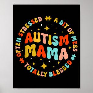Póster Autismo Mama Groovy Conciencia del Autismo Inspira
