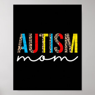 Póster Autismo Mamá Leopardo Autismo Conciencia Mamá L