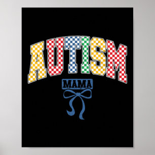 Póster Autismo Mamá Mamá Coquette Bow Sensibilización sob