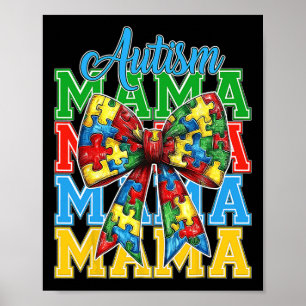 Póster Autismo Mamá Neuro Coquette Bow Mamá