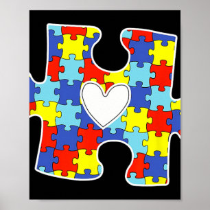 Póster Autismo Mamá Rompe el Corazón Pieza Autismo Té de 