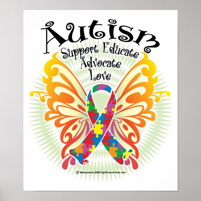 Póster Autismo Mariposa 3 (Frente)
