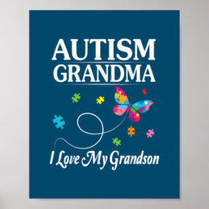 Póster Autismo mariposa Abuela Amo a mi nieto Awaren