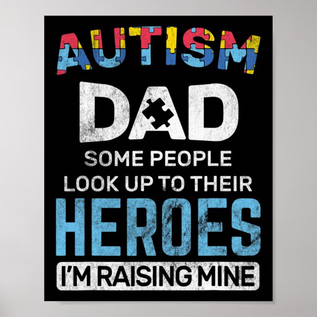 Póster Autismo masculino papá autismo conciencia espectro (Frente)