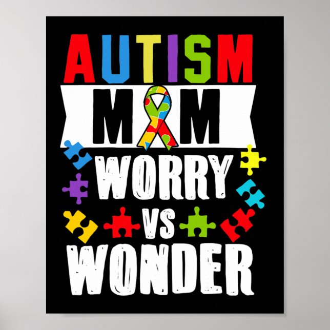Póster Autismo: preocupación de mamá frente a discapacida (Frente)