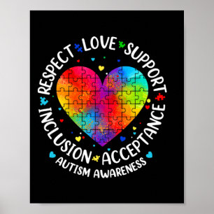 Póster Autismo Respeto Amor Inclusión Conciencia