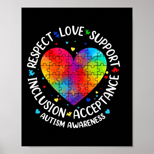 Póster Autismo Respeto Amor Inclusión Conciencia (Frente)