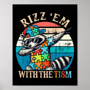 Póster Autismo Rizz Em Con El Tism Meme Autistic Racoon