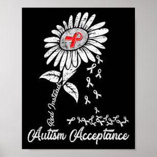 Póster Autismo - Rojo en cambio - Aceptación, no concienc