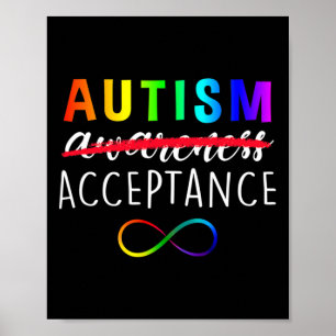 Póster Autismo - Rojo En Cambio - Aceptación No Concienci