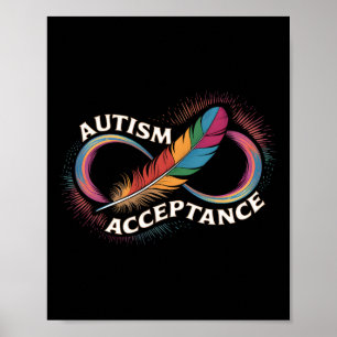 Póster Autismo Rojo En Lugar De Símbolo De Infinito Acept