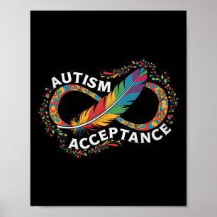 Póster Autismo Rojo En Lugar De Símbolo De Infinito Acept