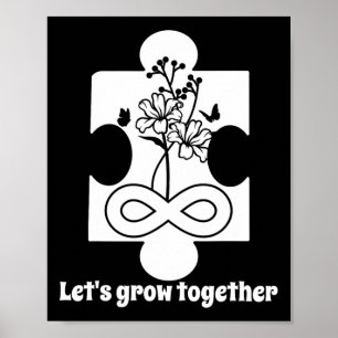 Póster Autismo Rompecabezas florales Pieza Educación espe