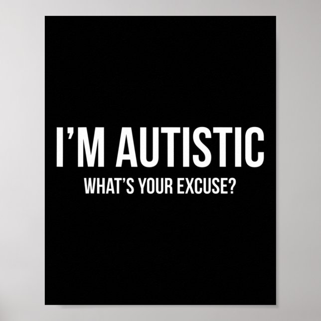 Póster Autismo sarcástico - Soy autista (Frente)