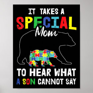 Póster Autismo Se Necesita Una Mamá Especial Para Escucha