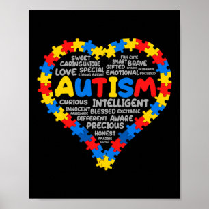 Póster Autismo Sensibilización Autismo Autismo Corazón Au