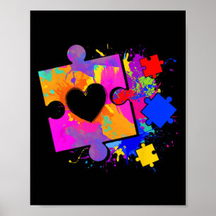 Póster Autismo Sensibilización Tejido Rompecabezas Pieza