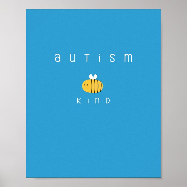 Póster autismo ser Poster de conciencia de la clase y pin (Frente)
