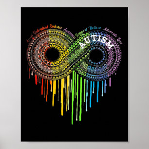 Póster Autismo Símbolo Infinito Arcoiris Concienciación
