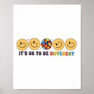 Póster Autismo sonríe cara a cara Está bien ser diferente