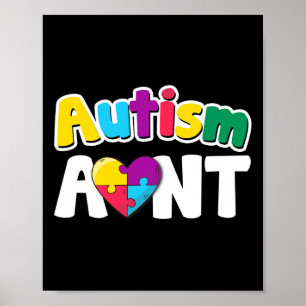 Póster Autismo Tía Conciencia Puzzle Pieces Colores Regal