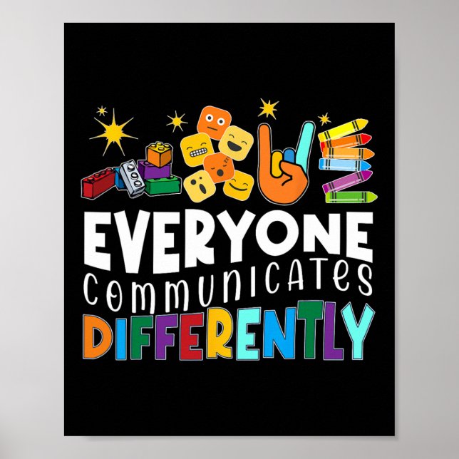 Póster Autismo: Todos nos comunicamos de forma diferente: (Frente)