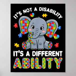 Póster Autista Capacidad Diferente Conciencia sobre el Au