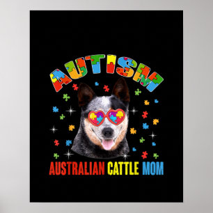Póster autista Pieza de rompecabezas de ganado australia