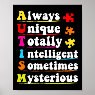 Póster Autisti de sensibilización sobre autismo inteligen