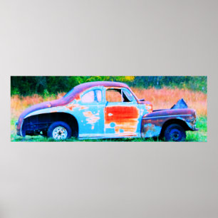 Póster Auto abandonado